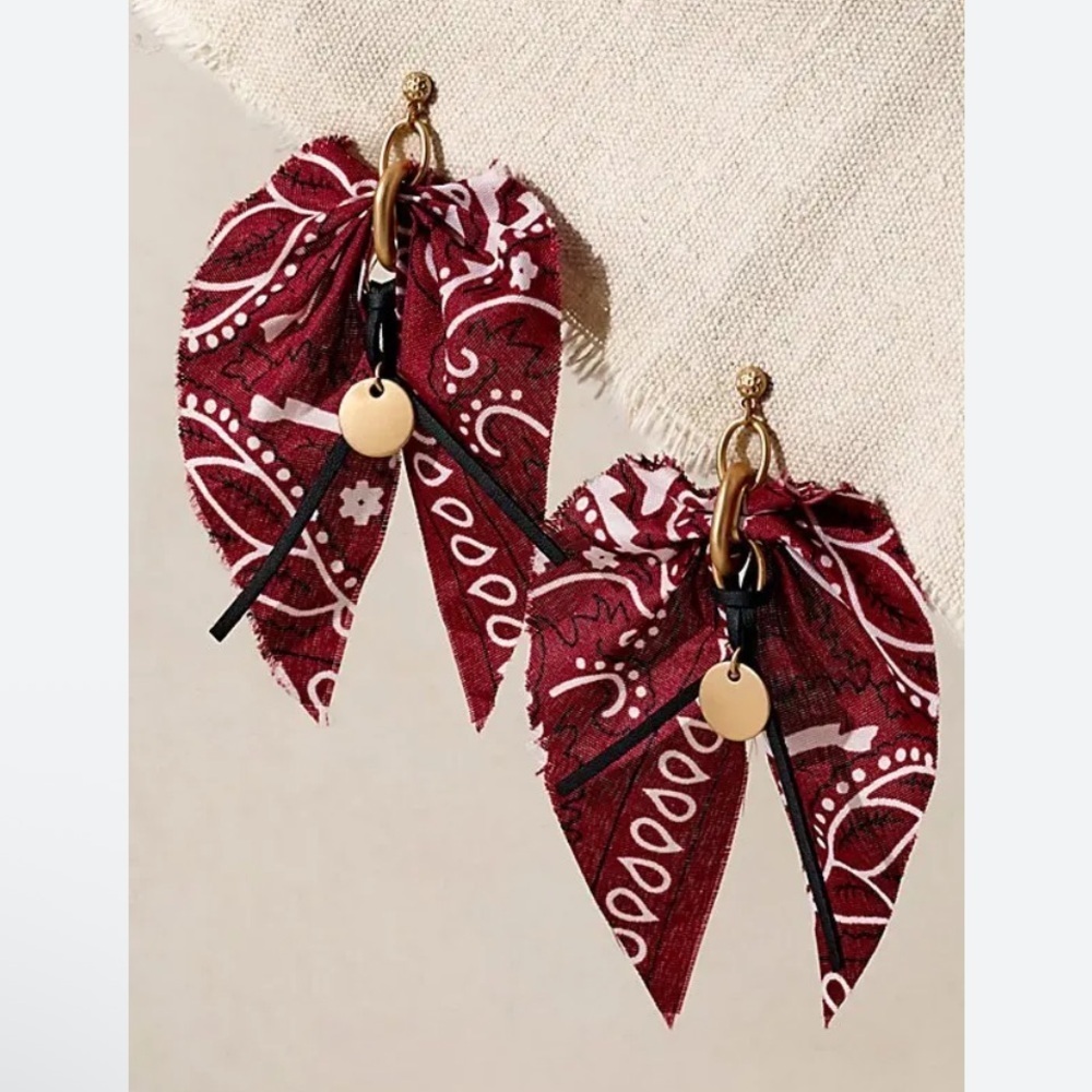 Free People Ariana Ost Mae Scarf Dangle Earrings NWT